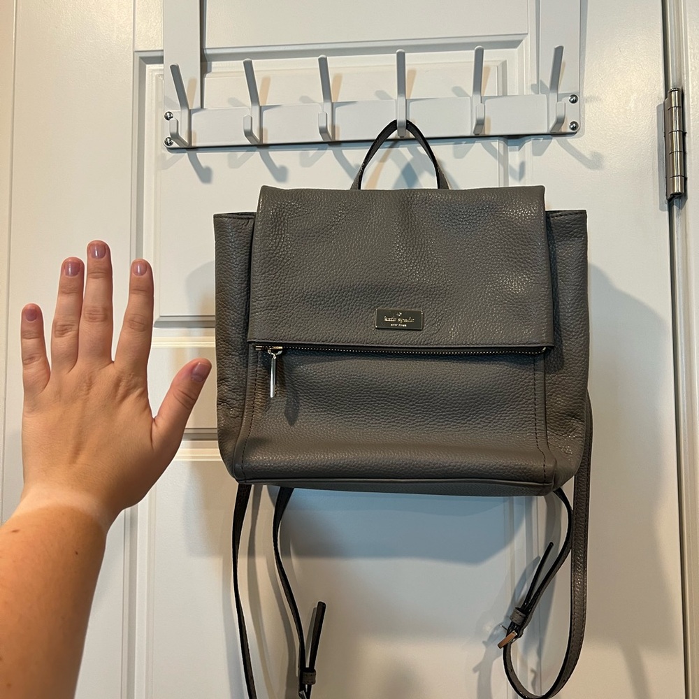 Kate Spade Gray Monogram Backpack - image 2